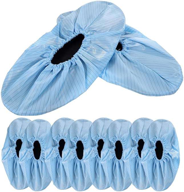 Sosoport 5 Pairs Reusable Shoe Covers Non Slip Shoe Protectors Cover Non Slip Washable Boot Covers Foot and Shoe Booties for - Image 3