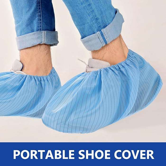 Sosoport 5 Pairs Reusable Shoe Covers Non Slip Shoe Protectors Cover Non Slip Washable Boot Covers Foot and Shoe Booties for - Image 7