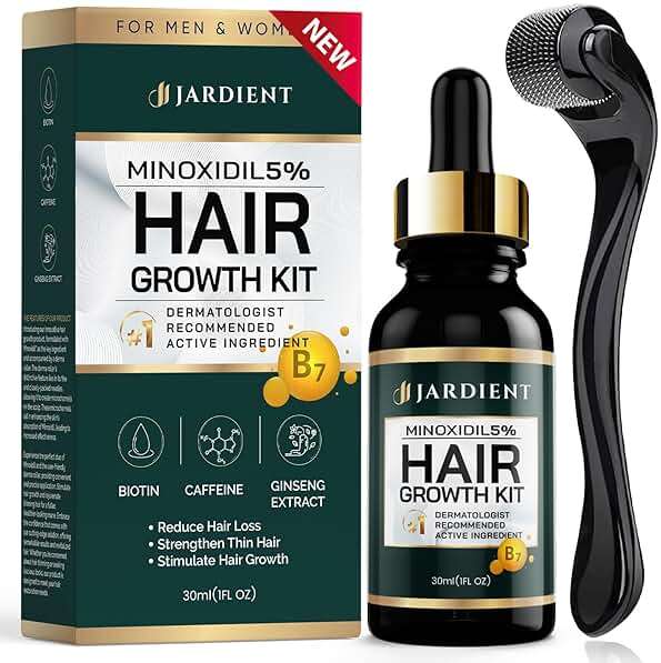 Minoxidil and Biotin Hair Growth Oil for Beards and Preventing Hair Thinning - 5% Minoxidil for Men and Women, 1 Fl Oz - Image 1