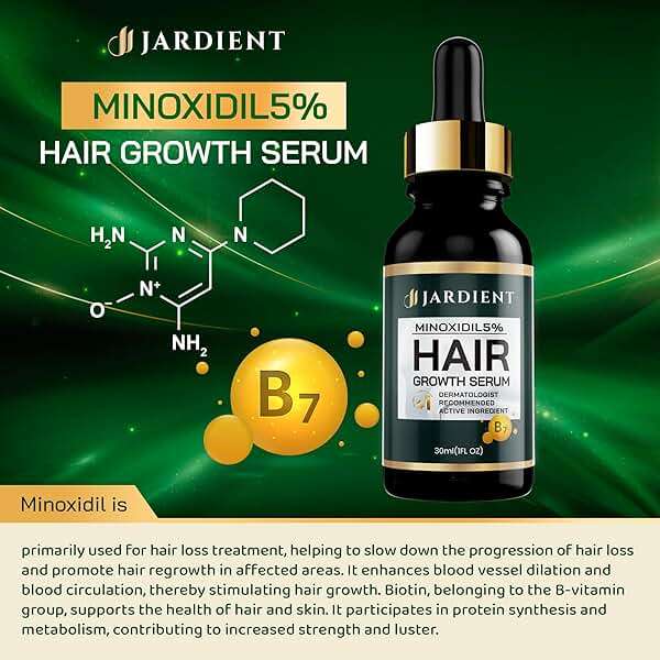 Minoxidil and Biotin Hair Growth Oil for Beards and Preventing Hair Thinning - 5% Minoxidil for Men and Women, 1 Fl Oz - Image 2