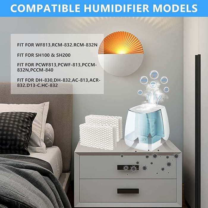 4 Pack Wf813 Eqwf813 Humidifier Filters Compatible with Equate Eqwf813 Eq-2119-Ul, Relion RCM-832 RCM-832N, ProCare PCCM-832N Cool Mist Humidifier Replacement Filter - Image 6