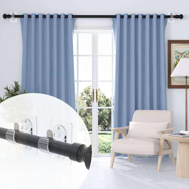 ANDGOO 6 Pack Adhesive Curtain Rod Holders, No Drilling Curtain Rod Brackets, Renter Friendly Curtain Hanger, Fits 0.5'' to 1.2'' Rods, Heavy Duty Curtain Rod Hooks for Apartment Bathroom Dorm Kitchen - Image 2
