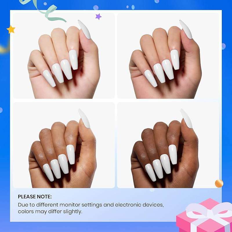 Beetles 3Pcs 15ml White Gel Nail Polish and No Wipe Gel Base & Top Coat Set, Soak Off UV Lamp and Long Lasting Glossy Coat French Manicure Art Design Kit - Image 6