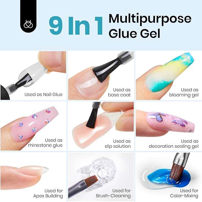 Beetles Nail Glue and Blooming Gel Set - 15ml 2Pcs Nail Art Gel for Blooming Aura Nails Marble Effects and Strong Nail Tips Bonding, Nail Supplies for Salon or DIY Manicure at Home - Image 5