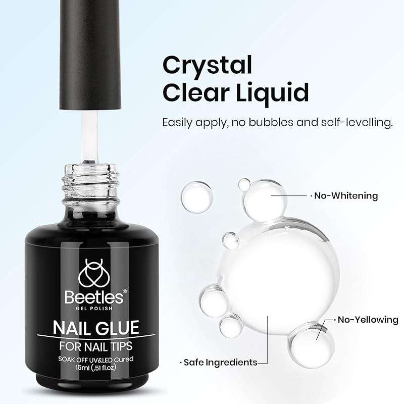 Beetles Nail Glue and Blooming Gel Set - 15ml 2Pcs Nail Art Gel for Blooming Aura Nails Marble Effects and Strong Nail Tips Bonding, Nail Supplies for Salon or DIY Manicure at Home - Image 6