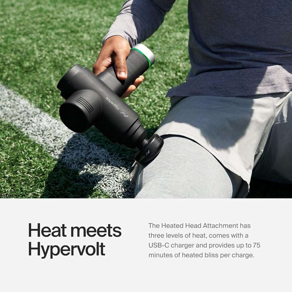 Hyperice Hypervolt 2 Pro and Heated Head - Featuring Quiet Glide Technology - Handheld Percussion Massage Gun | 5 Speeds, 5 Interchangeable Heads | Helps Relieve Sore Muscles and Stiffness - Image 4