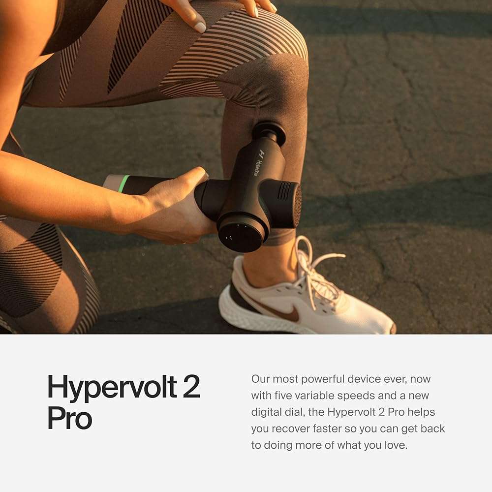 Hyperice Hypervolt 2 Pro and Heated Head - Featuring Quiet Glide Technology - Handheld Percussion Massage Gun | 5 Speeds, 5 Interchangeable Heads | Helps Relieve Sore Muscles and Stiffness - Image 6