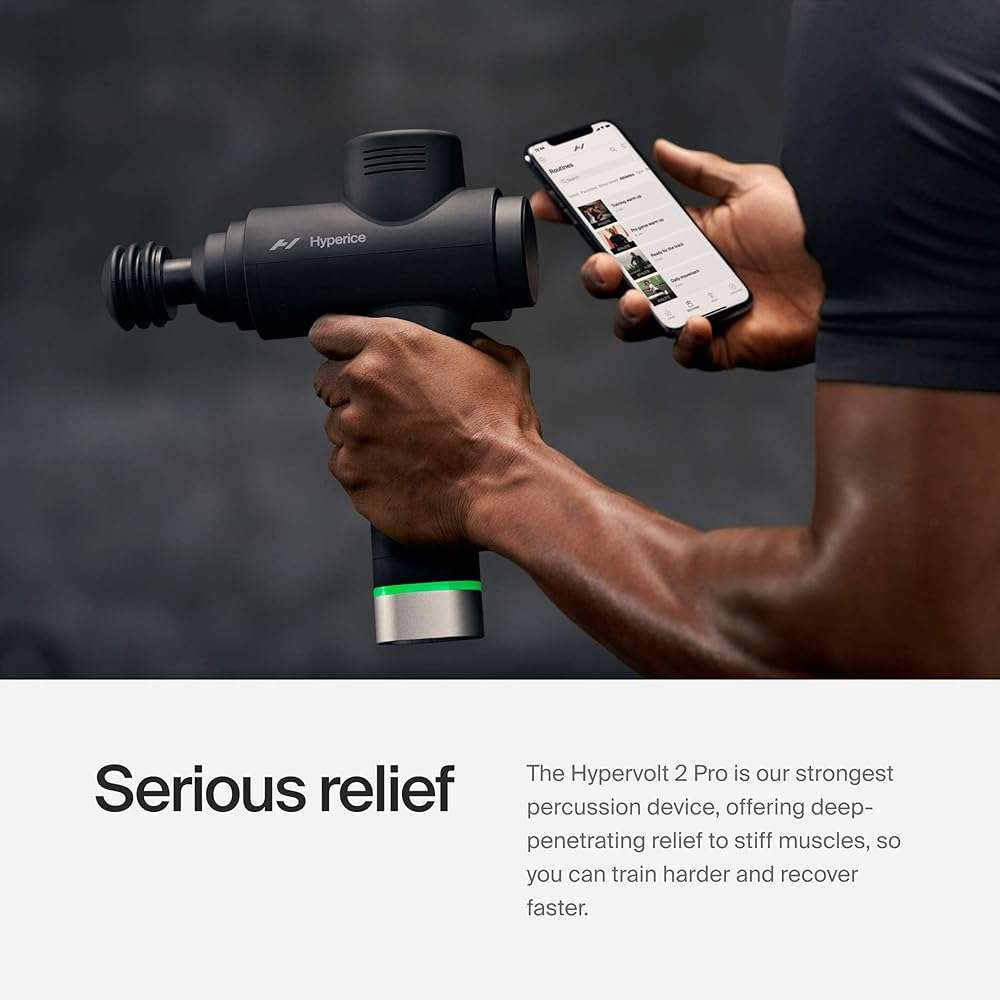 Hyperice Hypervolt 2 Pro and Heated Head - Featuring Quiet Glide Technology - Handheld Percussion Massage Gun | 5 Speeds, 5 Interchangeable Heads | Helps Relieve Sore Muscles and Stiffness - Image 7