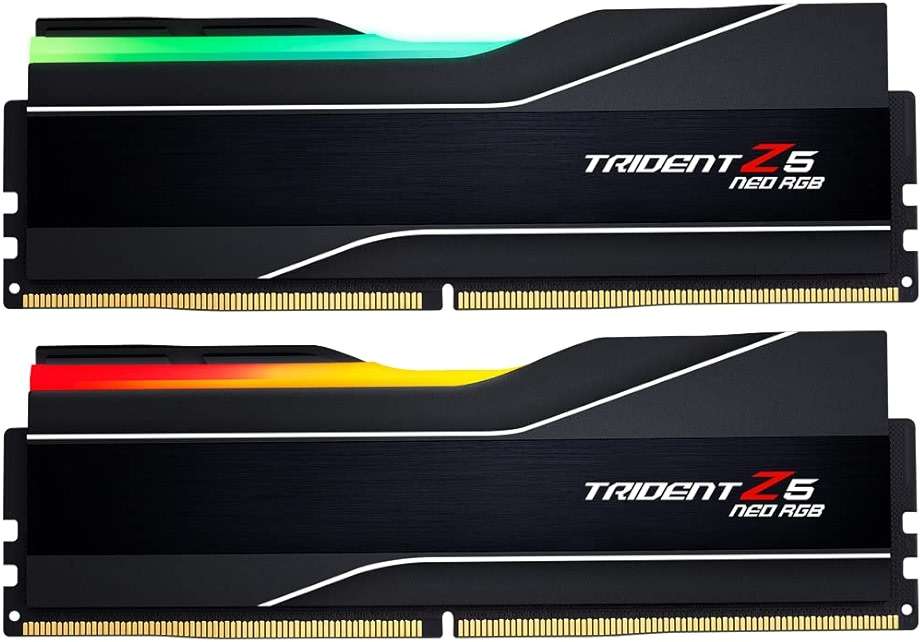 G.SKILL Trident Z5 Neo RGB Series DDR5 RAM (AMD EXPO) 32GB (2x16GB) 6400MT/s CL32-39-39-102 1.40V Desktop Computer Memory U-DIMM - Matte Black (F5-6400J3239G16GX2-TZ5NR) - Image 1