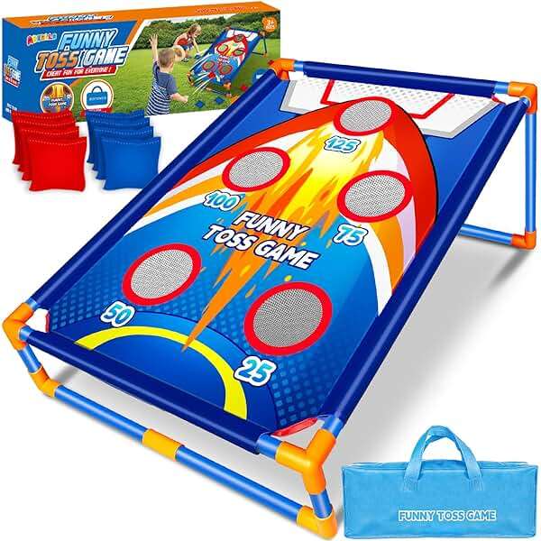 Bean Bag Toss Game for Kids Outdoor Activities, Cornhole Games for 3 4 5 6 7 8 Years Old Boys Girls, Fun Outside Toys for Family Party Games, Ideal Birthday for Ages 4-8 Toddlers - Image 1