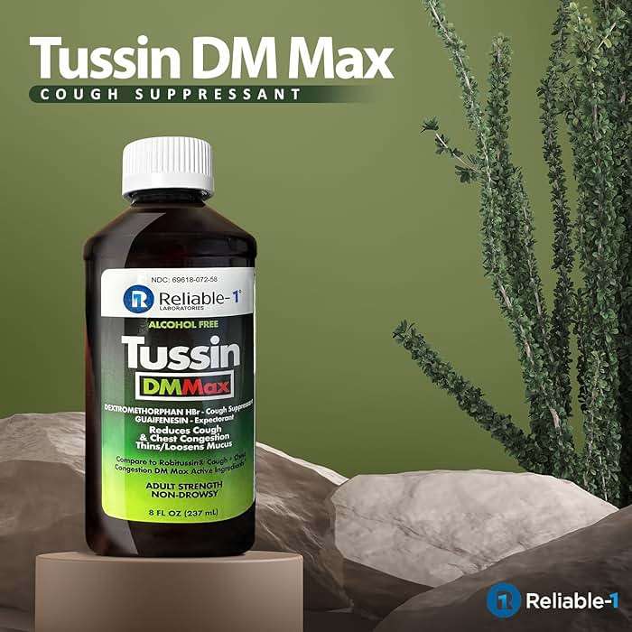 Reliable-1 Laboratories Tussin DM MAX Cough Suppressant, Reduces Cough & Chest Congestion, Thins/Loosens Mucus, Adult Strength Non-Drowsy, 8 FL OZ (237 ML) - Image 2