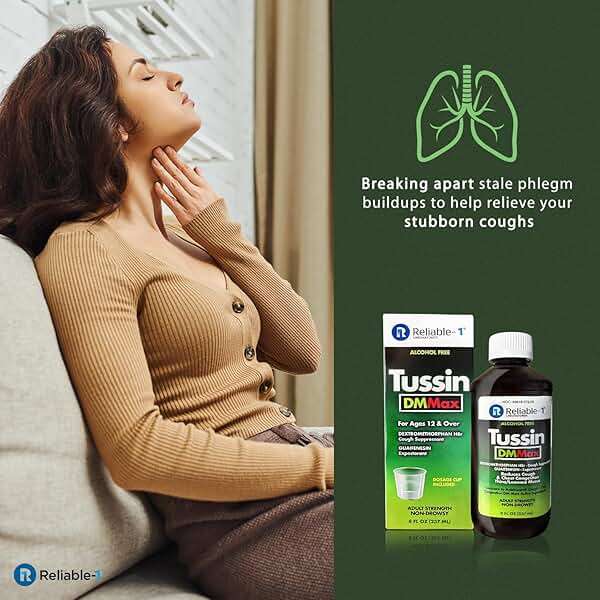 Reliable-1 Laboratories Tussin DM MAX Cough Suppressant, Reduces Cough & Chest Congestion, Thins/Loosens Mucus, Adult Strength Non-Drowsy, 8 FL OZ (237 ML) - Image 4