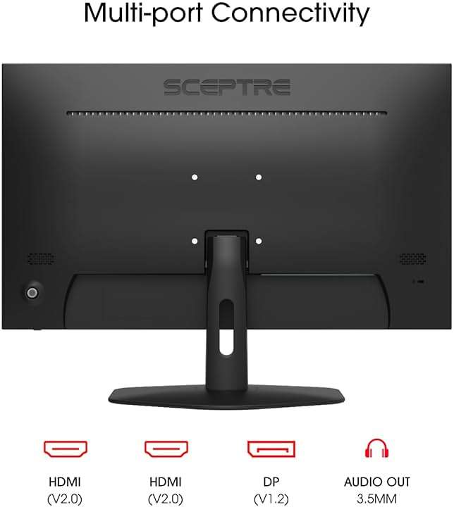 New! Sceptre 27-inch Gaming Monitor 100Hz 1ms DisplayPort HDMI x2 100% sRGB AMD FreeSync Build-in Speakers, Eye Care Frameless Machine Black 2025 (E275W-FW100T Series) - Image 4