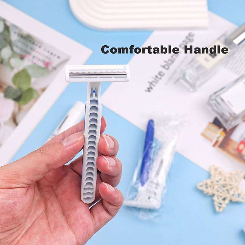 Disposable Razors in Bulk Pack of 60,Blue Disposable Shaving Razors Individual Wrapped Twin Blade Bulk Disposable Razors with Clear Cap and 10g Shaving Cream for Homeless,Hotel,Travel,Charity,Shelter - Image 5