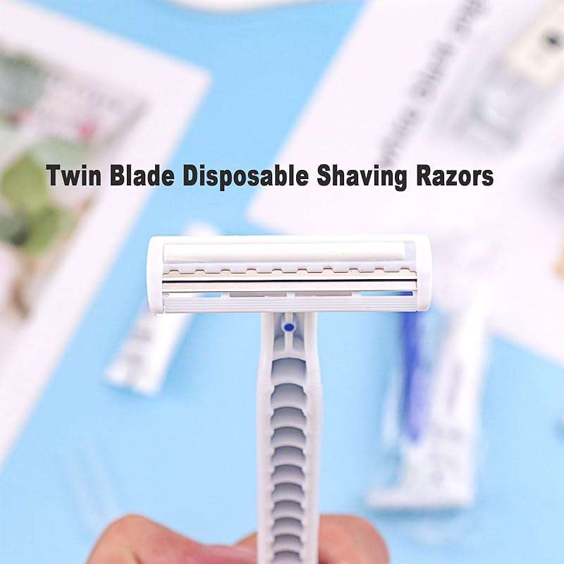 Disposable Razors in Bulk Pack of 60,Blue Disposable Shaving Razors Individual Wrapped Twin Blade Bulk Disposable Razors with Clear Cap and 10g Shaving Cream for Homeless,Hotel,Travel,Charity,Shelter - Image 6