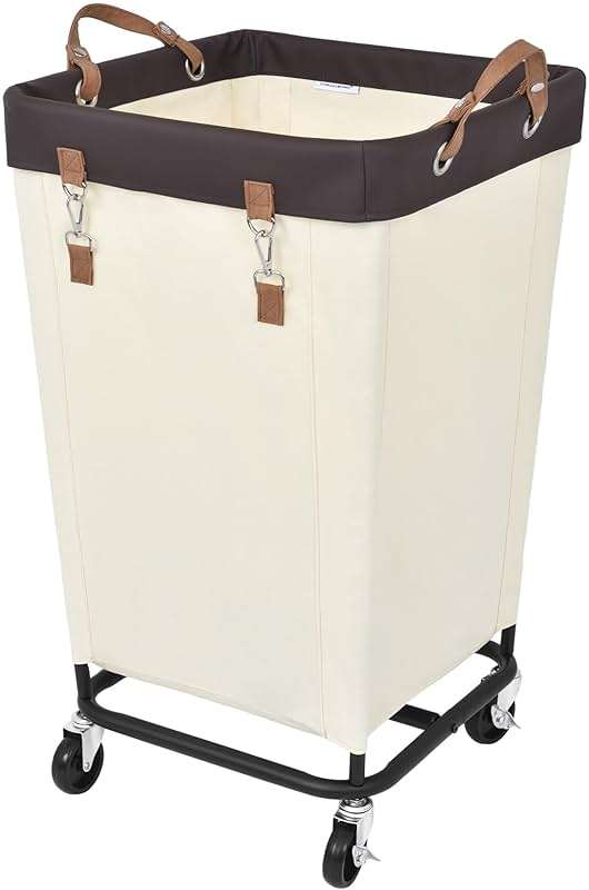 StorageWorks 160L Laundry Basket with Wheels, Large Rolling Hampers for Clothing Organizer, Dirty Clothes Basket for Hotel, Home, Closet, Dorm, Beige - Image 1