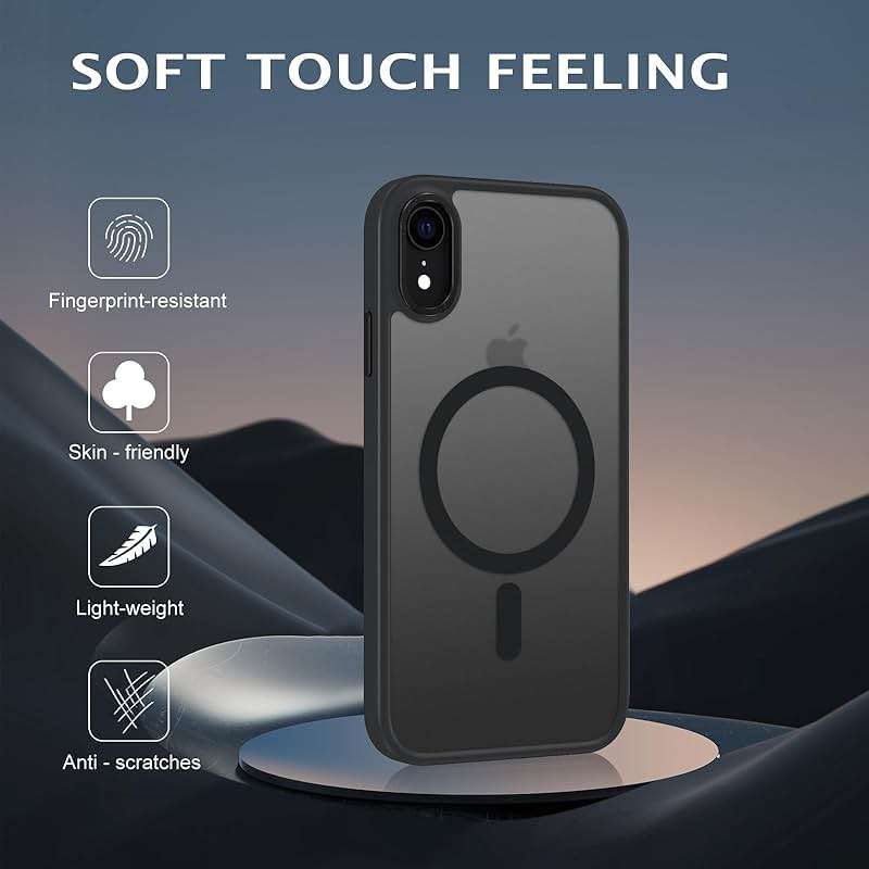 Telaso for iPhone XR Phone Case, iPhone XR Phone Case Compatible with Magsafe Translucent Matte Back Soft TPU Bumper Military Grade Protective Magnetic Case for Men Women, Black - Image 8
