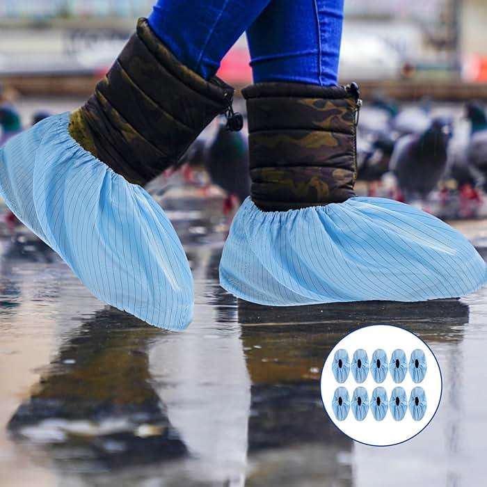 BESPORTBLE 5 Pairs Disposable Shoe Covers Reusable Boot Covers Rainproof Booties Protector for Indoor Outdoor Fits Most Shoes - Image 7