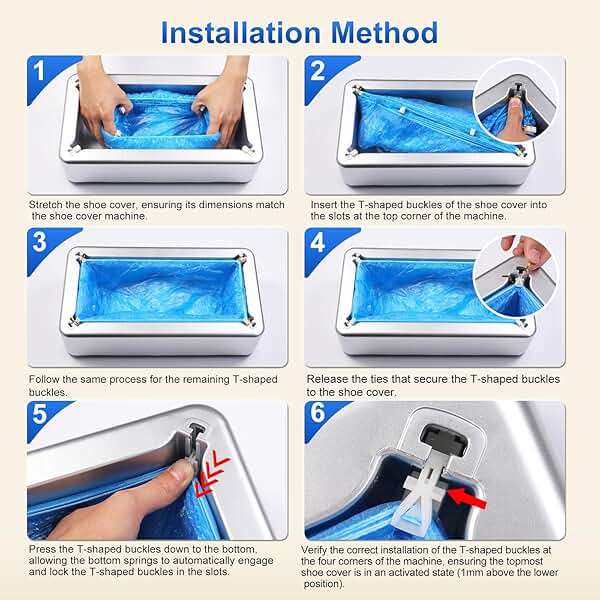 Shoe Covers Dispenser with 200pcs Shoe Cover Disposable Non Slip, User-Friendly and Reliable Shoe Cover Machine, Fits Size Up to 11 US Men, Widely Applicable in Indoor(Silver) - Image 5