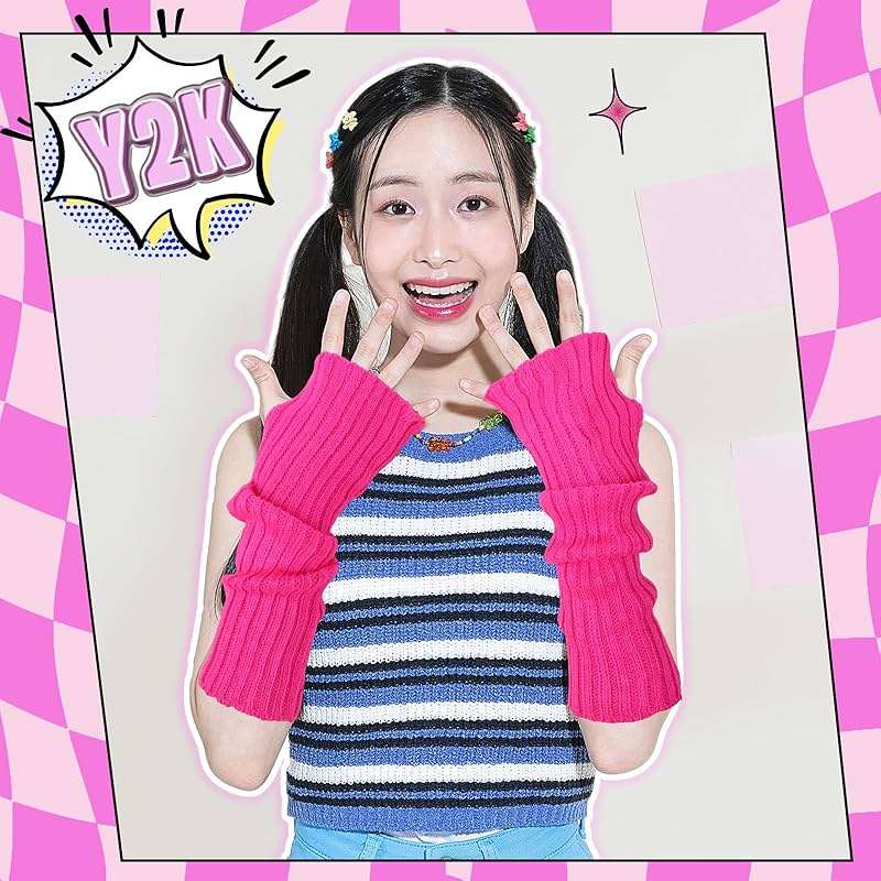 Berlune 6 Pairs Arm Warmers Kawaii Sleeves Cute Y2k Harajuku Japanese Style for Women Girls Lolita Costume School, 6 Colors - Image 6