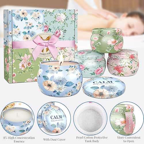 BlissfulOasis Scented Candles Set, 17.6 oz 4 Pack Home Scented Candles, 100-120 Hours Candle Set for Men Dad Women, Long Lasting Soy Wax Aromatherapy Gift for Birthday, Fathers Day, Mother's Day - Image 4
