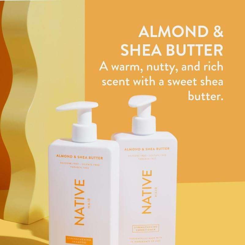 Native Shampoo and Conditioner Contain Naturally Derived Ingredients| All Hair Type Color & Treated, Fine to Dry Damaged, Sulfate & Dye Free - Almond & Shea Butter, 16.5 fl oz each (2 pack) - Image 7