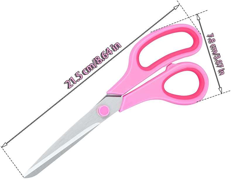 Scissors for Office Home School Craft Sewing Fabric Supplies(Pink), 8 Inch - Image 3