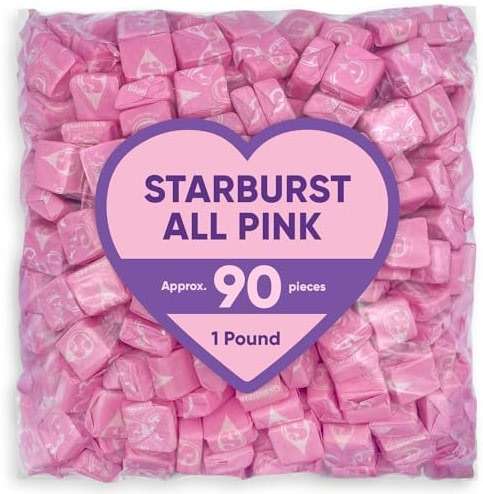 JO SWEETS Starburst All Pink - 1 Pound Of Pink Starburst Candy Bulk - Pink Candy For Candy Buffet - Strawberry Candy - Image 1