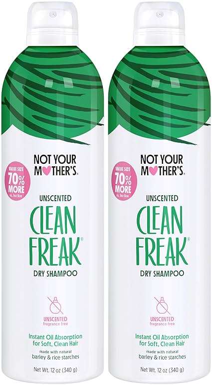 Not Your Mother's Value Pack Clean Freak Unscented Jumbo Dry Shampoo (2-Pack) - 12 oz Each - 70% More to Instantly Absorb Oil and Refresh Hair Between Washes - No Scent - For All Hair Types - Image 2