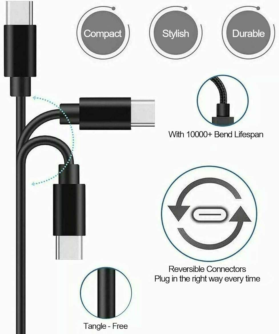 USB C Charger Cable for TOZO HT2 T20 T9 T10 T12 Pro G1 NC9 Hybrid NC2 NC7 A1 A2 Mini True Bluetooth Wireless Earphones, USB A to Type C Replacement Fast Charging Cable (0.5m) - Image 3