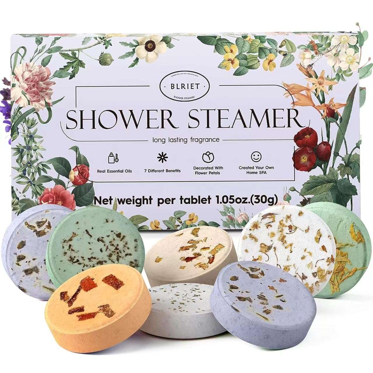 Shower Steamers Aromatherapy Blriet Gifts for Women, Teen Girls, Wife, Her, Mom, Father Days, Daughter, Grandma Basket Stuffers Birthday Gifts Decoration Travel Essentials Self Care Home Spa 8 Pack - Image 2