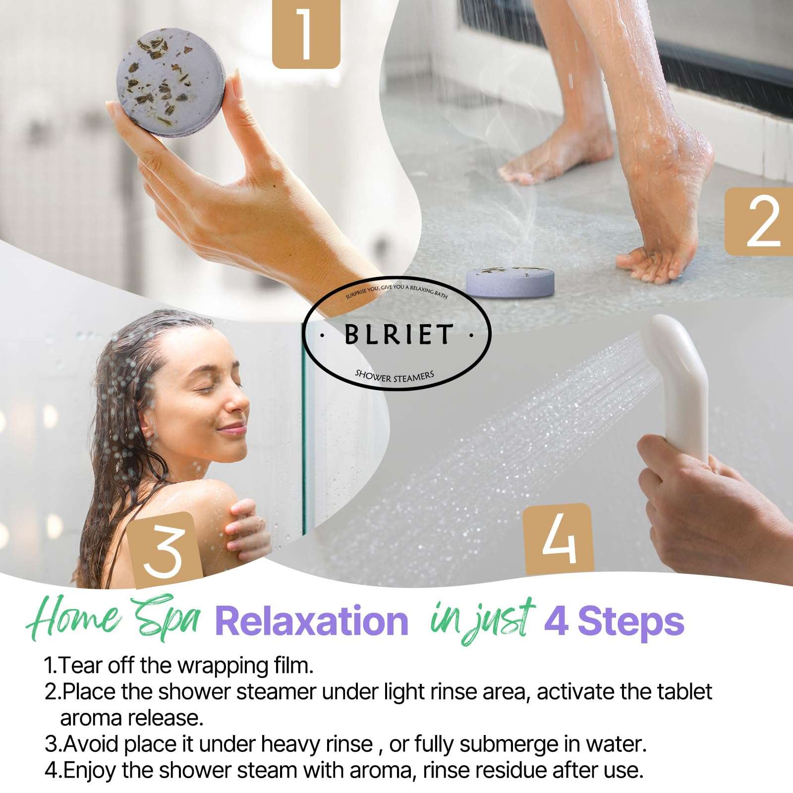 Shower Steamers Aromatherapy Blriet Gifts for Women, Teen Girls, Wife, Her, Mom, Father Days, Daughter, Grandma Basket Stuffers Birthday Gifts Decoration Travel Essentials Self Care Home Spa 8 Pack - Image 7