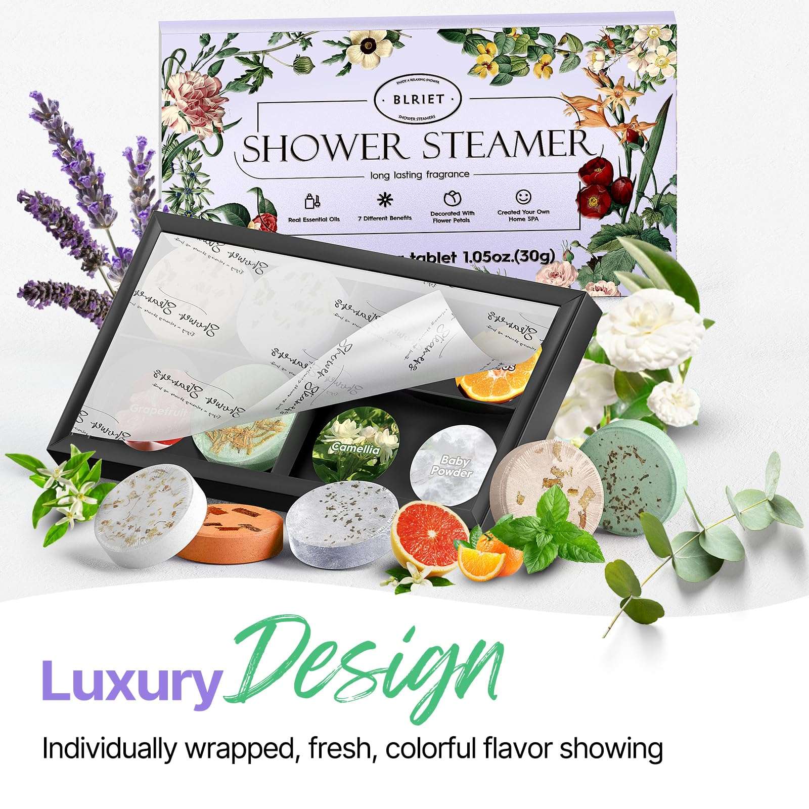 Shower Steamers Aromatherapy Blriet Gifts for Women, Teen Girls, Wife, Her, Mom, Father Days, Daughter, Grandma Basket Stuffers Birthday Gifts Decoration Travel Essentials Self Care Home Spa 8 Pack - Image 8