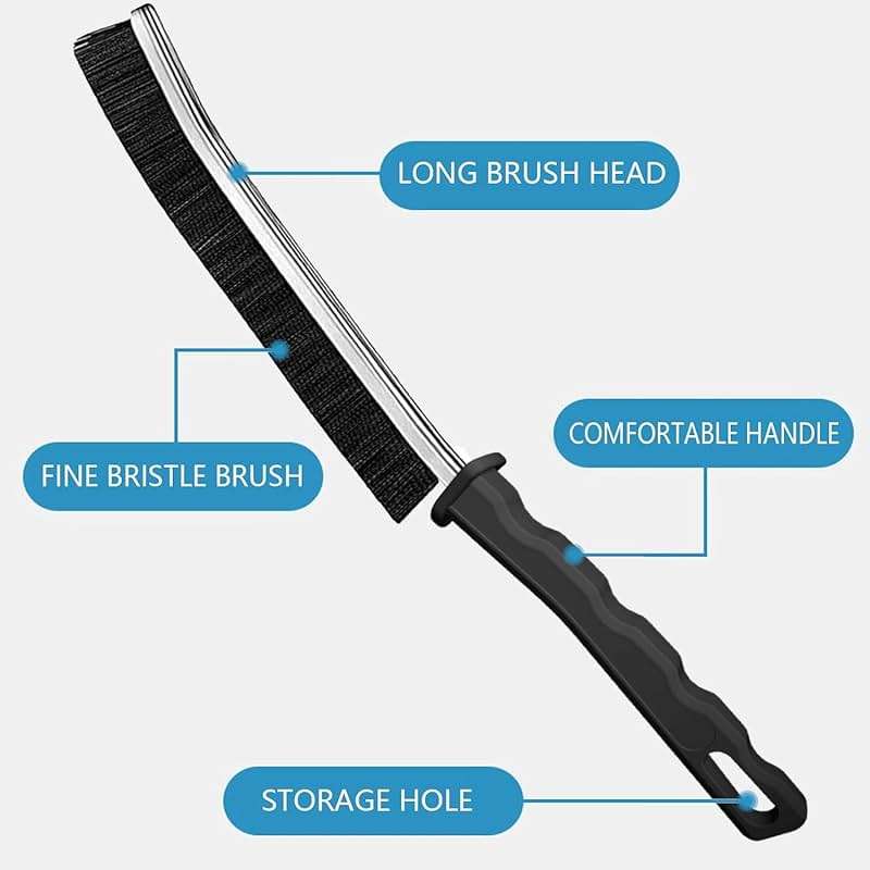 Crevice Cleaning Brush 12-Pack - Heavy Duty Hard Bristle Gap Brush for Deep Cleaning - Ultra-Thin Window Track Cleaning Tool for Shower Grout, Sliding Doors, Baseboards & Auto Detailing - Image 6