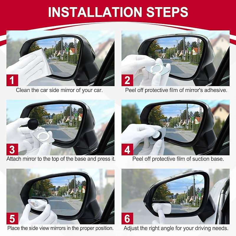 LivTee Blind Spot Car Mirror, HD Glass Frameless Convex Side Mirror Blindspot, Wide Angle Rear View Mirrors for SUVs, Trucks and RVs - Car Accessories - Image 4