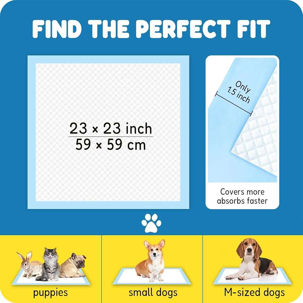 MoMoCo Puppy Pads 23" x 23", 6-Layer Super Absorbent Dog Pee Pads, Leak-Proof Dog Training Pads for Hardwood Floors & Apartments, Flash-Dry Disposable Potty Pads for Puppies & Senior Dogs, 100 Count - Image 5