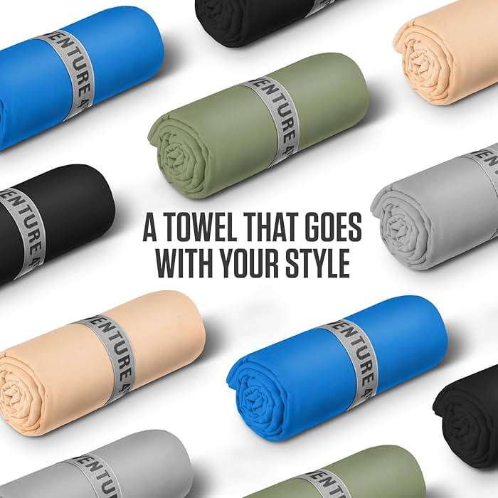 VENTURE 4TH Quick Dry Towel. Microfiber Travel Towel Ideal for Camping, Hiking, Backpacking, Gym. Lightweight & Fast Drying Travel Towels for Body. Compact & Easy to Pack - Blue Medium - Image 10