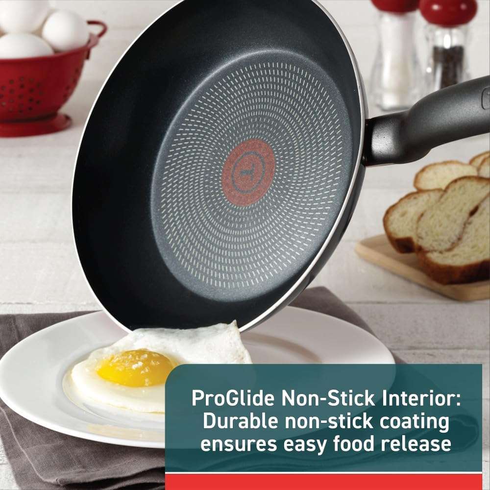 T-fal Initiatives Nonstick Cookware Set 6 Piece Oven Safe 350F Cookware, Pots and Pans, Oven, Broil, Dishwasher Safe Gray - Image 3