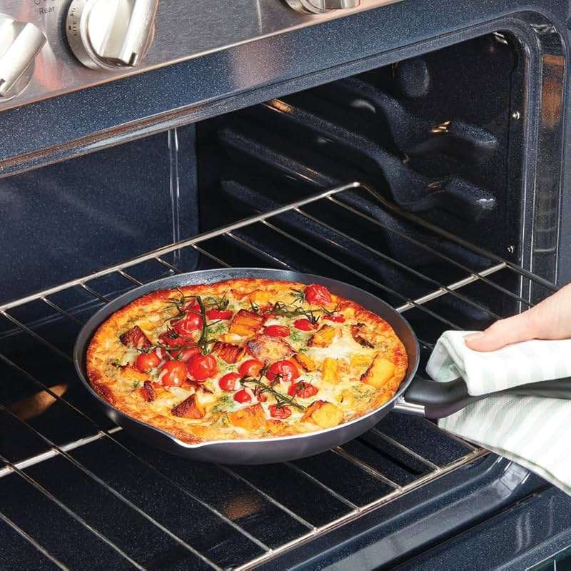 T-fal Initiatives Nonstick Cookware Set 6 Piece Oven Safe 350F Cookware, Pots and Pans, Oven, Broil, Dishwasher Safe Gray - Image 9