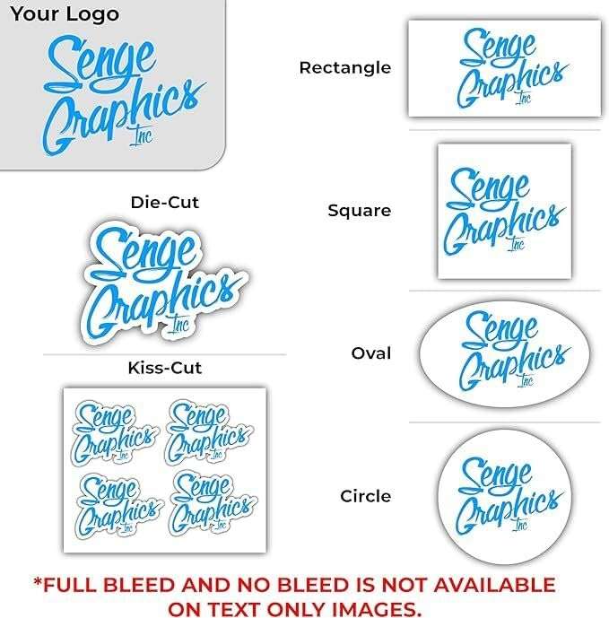 Custom Stickers and Custom Decals. Upload Your Photo, Text, Logo, or Image. UV & Fade Resistant, Dishwasher Safe, Vinyl w/Air Release Adhesive for Bubble Free Installation. Choose Quantity, Senge - Image 3