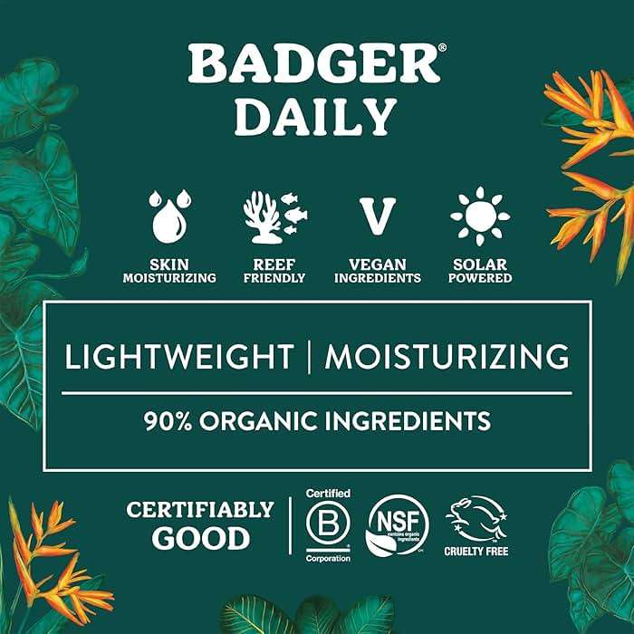 Badger Mineral Daily Sunscreen with Zinc Oxide, SPF 30, Lightweight & Easy to Apply w/No White Cast, Moisturizing Organic Sunscreen, Reef Safe, Vegan, Unscented, 4 fl oz - Image 3