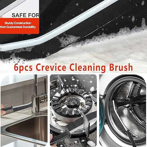 Crevice Cleaning Brush, Bathroom Gap Cleaning Brush, Hard Bristle Brush for Cleaning, Multifunctional Gap Brush, for Blind, Baseboard, Fan, Window or Sliding Door Track (5pcs) - Image 5
