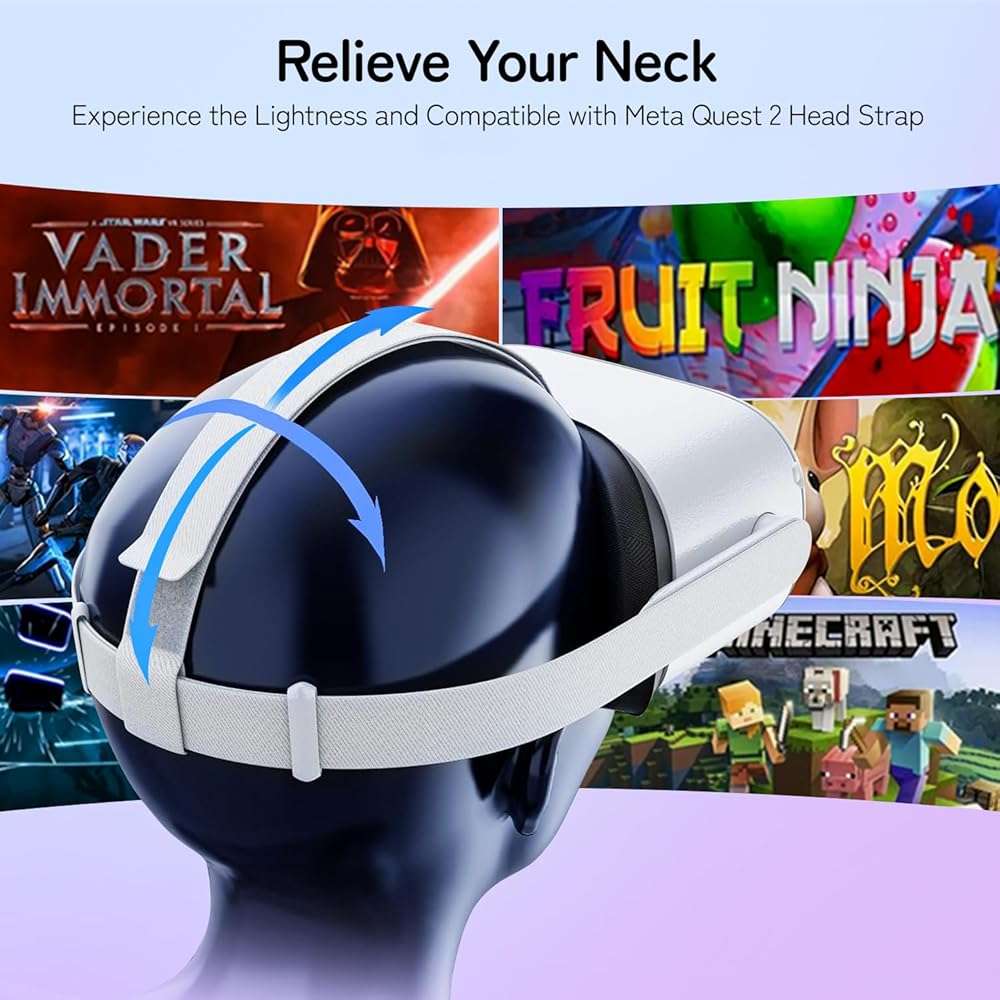 Original Replacement Head Strap for Meta Oculus Quest 2, Enhanced Comfort and Gaming Immersion VR Accessories Compatible with Oculus/Meta Quest 2 Elite Strap - Image 5