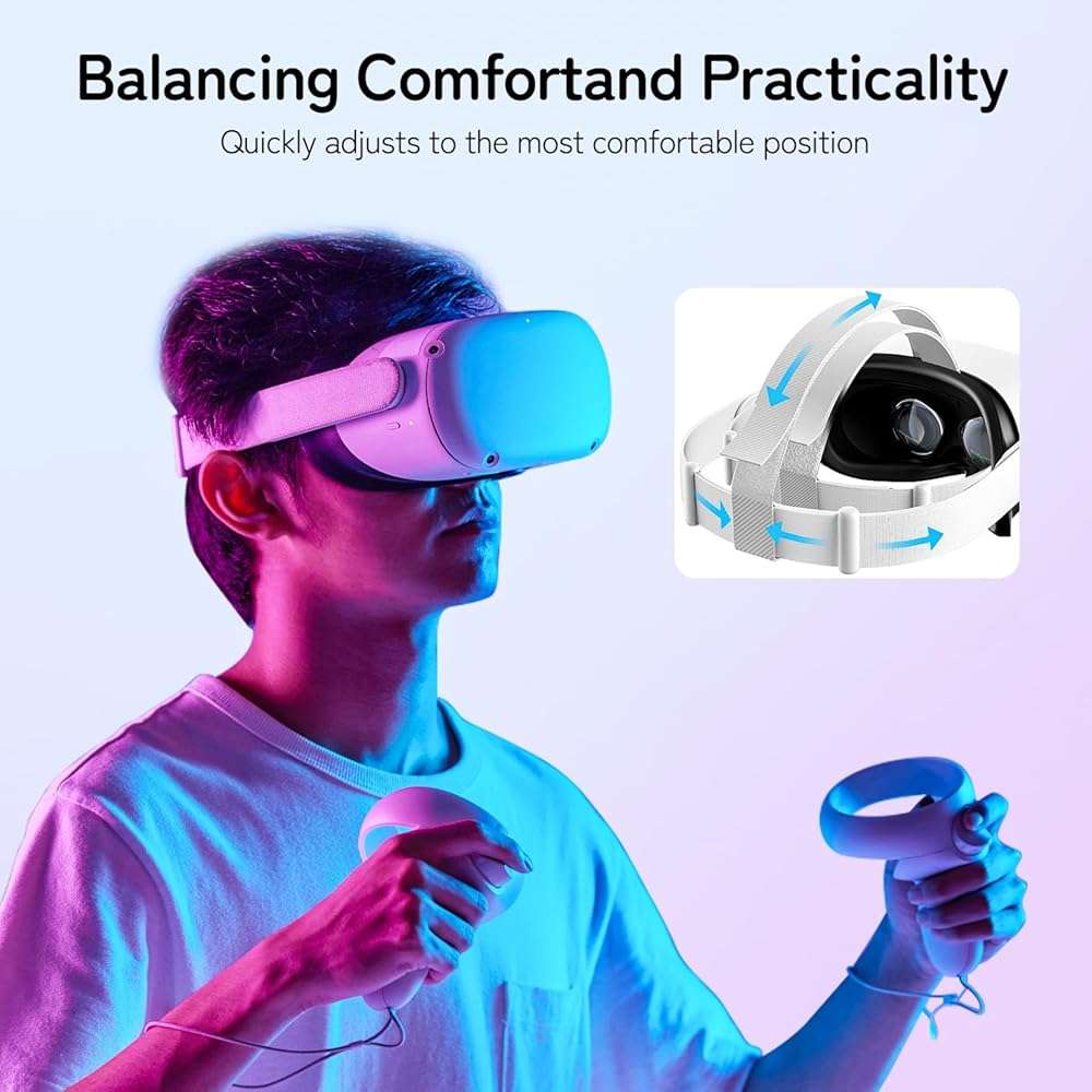 Original Replacement Head Strap for Meta Oculus Quest 2, Enhanced Comfort and Gaming Immersion VR Accessories Compatible with Oculus/Meta Quest 2 Elite Strap - Image 6