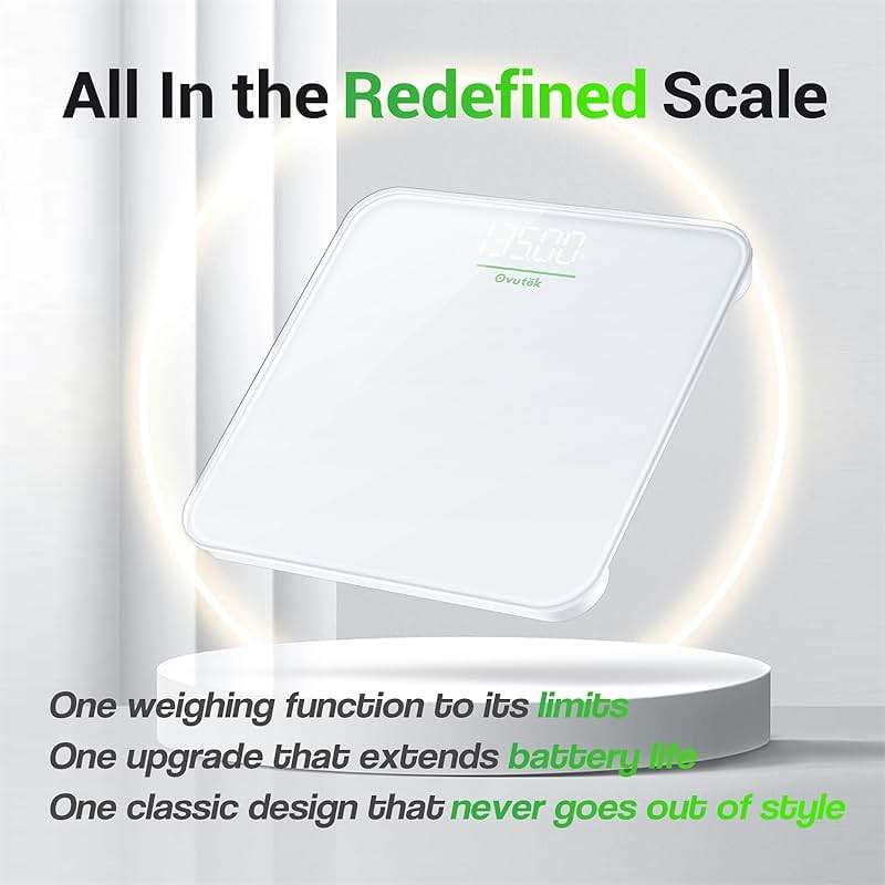 Ovutek Bathroom Scale for Body Weight, Highly Accurate Digital Weighing Machine for People, Upgraded Batteries Included, Compact Size, LED Display, Physician Scale with Sturdy Tempered Glass, 400lb - Image 7