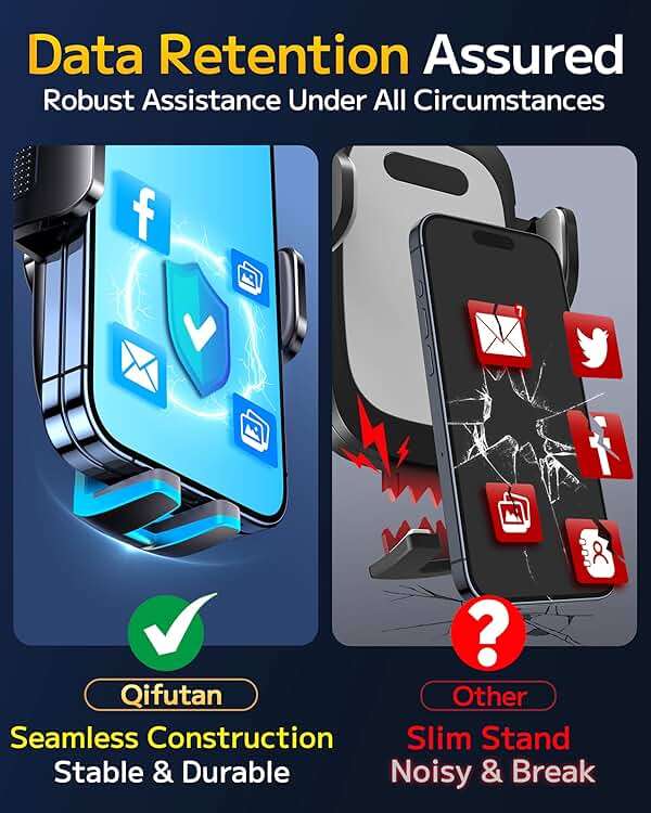 Qifutan Car Phone Holder Mount Phone Mount for Car Windshield Dashboard Air Vent Universal Hands Free Automobile Cell Phone Holder Fit for iPhone Smartphone Camera Mounts - Image 6