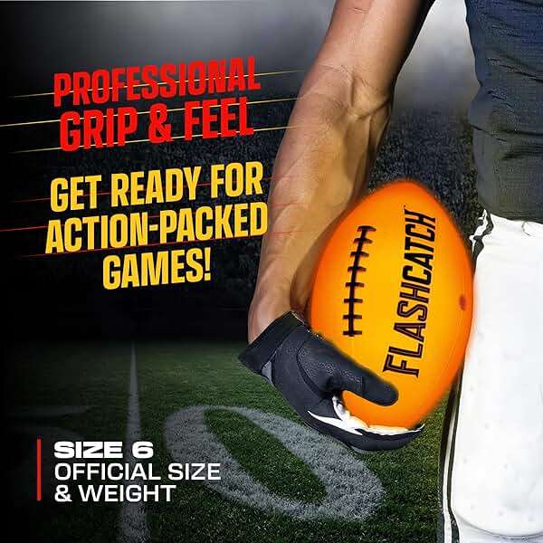 Light Up Football - Glow in the Dark Ball - NO 6 - Boys Gifts - Outdoor Sports, Birthday Gifts for Boys 8-15+ Year Old - Kids Teenage Youth Gift Ideas - Boy Toys Stuff Ages 8 9 10 11 12 13 14 15 - Image 3