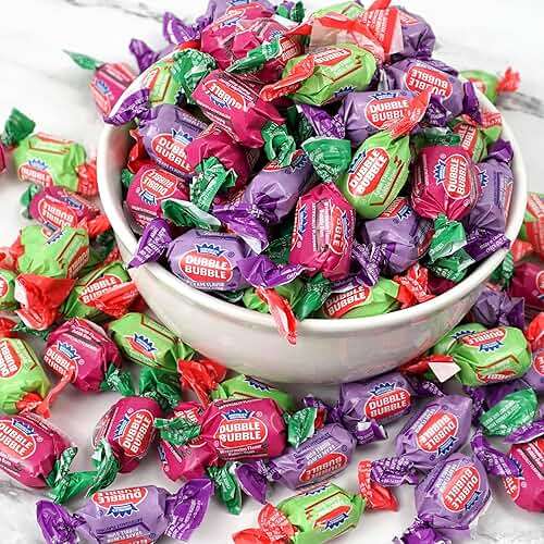 Dubble Assorted Fruit Flavored Bubble Gum - 2 Pound Bulk Bag (Approx. 140 Pieces) - Individually Wrapped Gum - The Hampton Popcorn & Candy Company (Assorted Fruit Flavored - Multi Colored) - Image 5