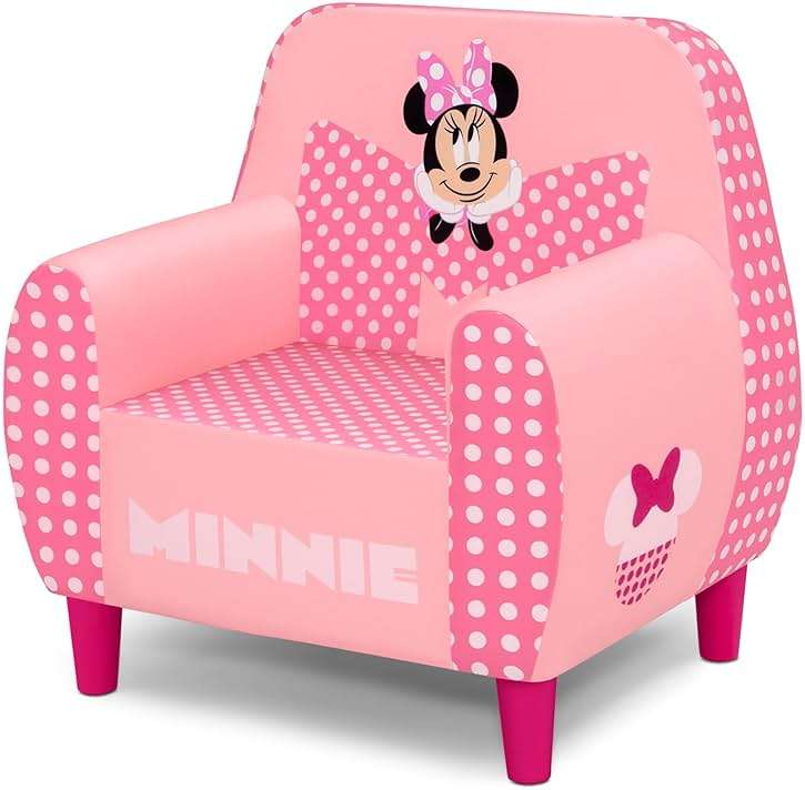 Delta Children - Disney Minnie Mouse Foam Chair for Kids, Pink - Image 3