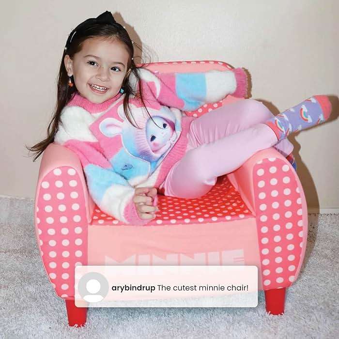 Delta Children - Disney Minnie Mouse Foam Chair for Kids, Pink - Image 6